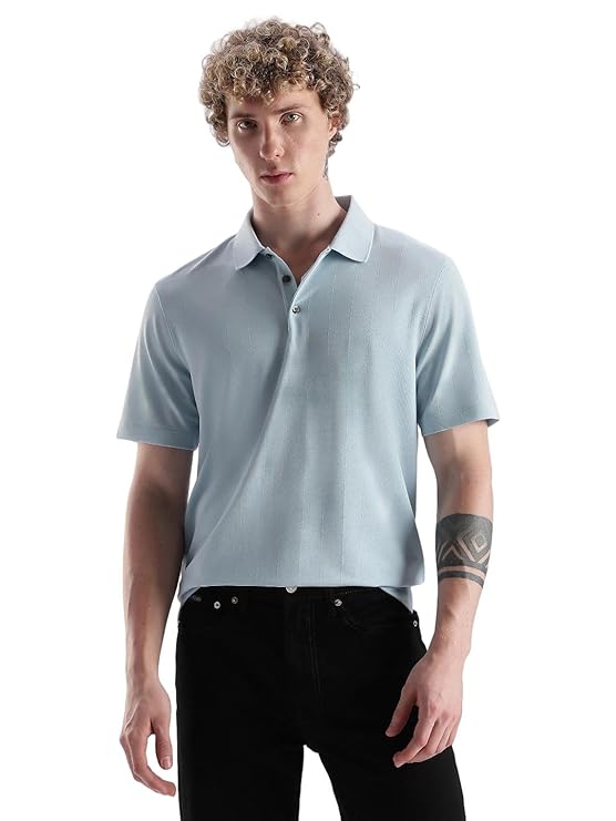 Calvin Klein Men's Solid Regular Fit Polo T-Shirt