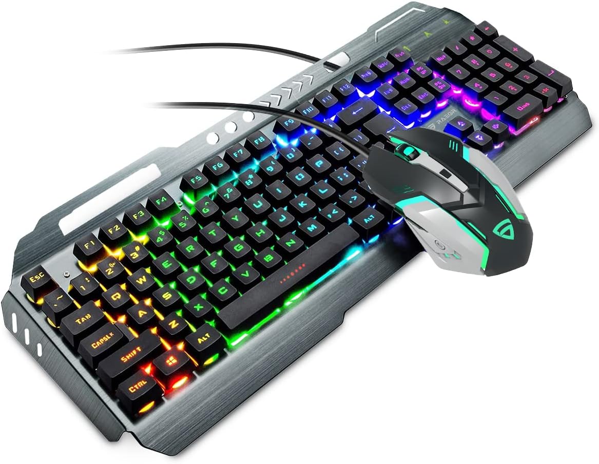 RAEGR RapidGear X70 Gaming Keyboard & Mouse Set | Made of Aluminium Body Combo Set
