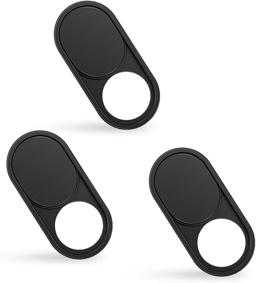 Homyl 3 Pieces Ultra-Thin Web Camera Privacy Cover, Webcam Cover Slider for MacBook Pro,Laptop, Mac, PC, Tablet,Cell Phone T1 Black Color Combo Set??(Black)