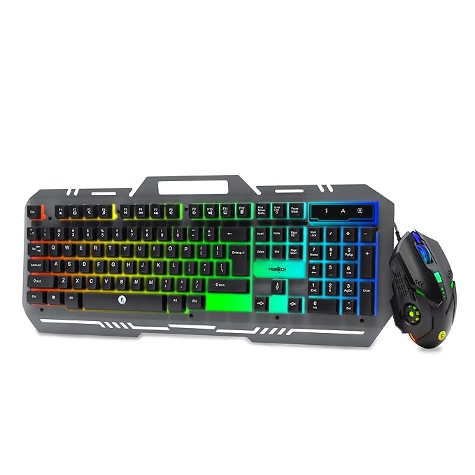Frontech KB-0039 Wired Super Design Gaming Keyboard and Optical Mouse| RGB Backlight Combo Set??(Black)