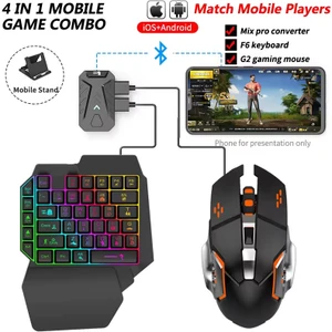 DWH Bluetooth Gaming Keyboard Mouse Convertor For Smartphone 4 in 1 Combo Combo Set