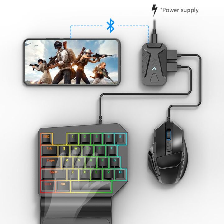 Confiavel Bluetooth Gaming Keyboard Mouse Convertor For Smartphone 4 in 1 Mobile Game Combo Set