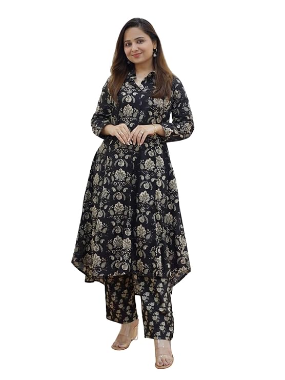 Xomantic Fashion Women's Embroiderd Work Navyblue Color Weding Wear Anarkali Kurta Sharara Set