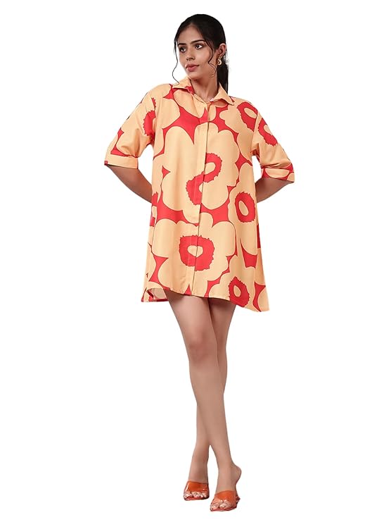 Sugathari Georgette Jacquard Butti Square Neck Knee Length Western Dresses for Women (Dress2 89)