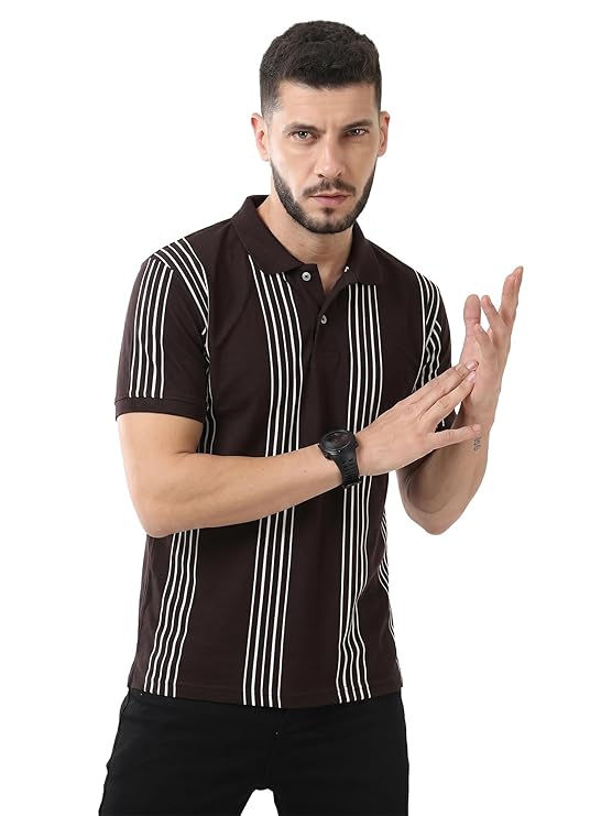Trillion Jacquard Men's Polo T Shirt for Men | Textured Tshirts for Man (Polyester Blend | Regular Fit)