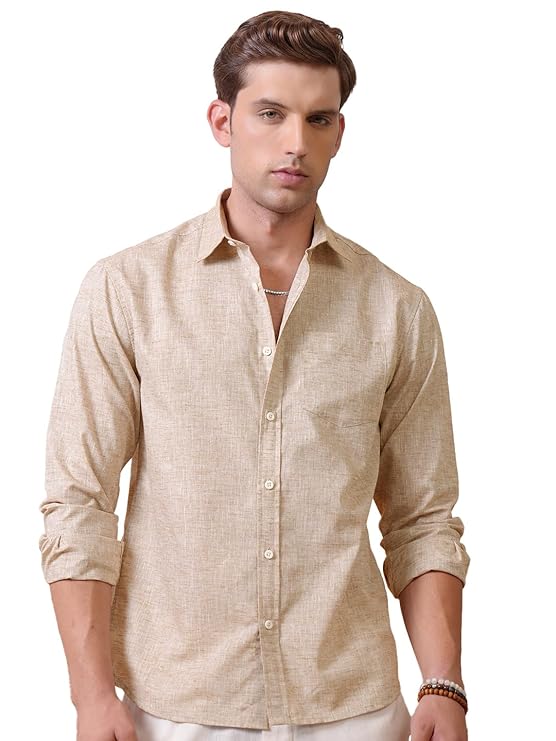 Locomotive Men's Solid Relaxed Fit Shirt