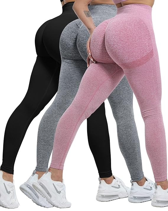 CHRLEISURE Workout Leggings for Women - High Waisted Leggings with Scrunch Butt, Push Up, V Shape Waist Leggings