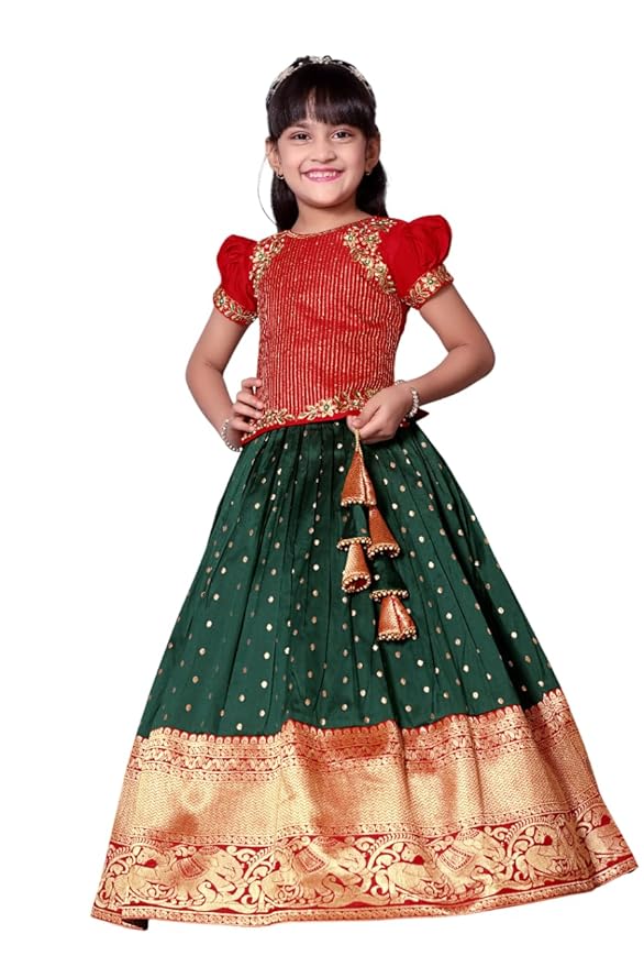 White Button Girls Girls Lehenga Choli