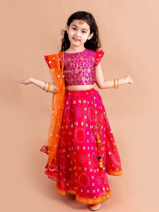Pspeaches Girls Lehenga CholiAbout this item Brand : Pspeaches Type : Lehenga Choli Set Top fabric : Cotton Bottom fabric : Cotton