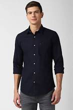 Peter England Men's Slim Fit Casual Shirt |100% Cotton | Micro Ditsy Print| Full Sleeve