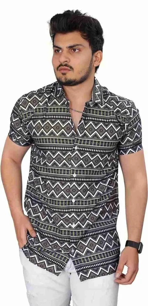 BASE 41 Men's Printed Half Sleeve Stylish Latest Casual Shirt for Men