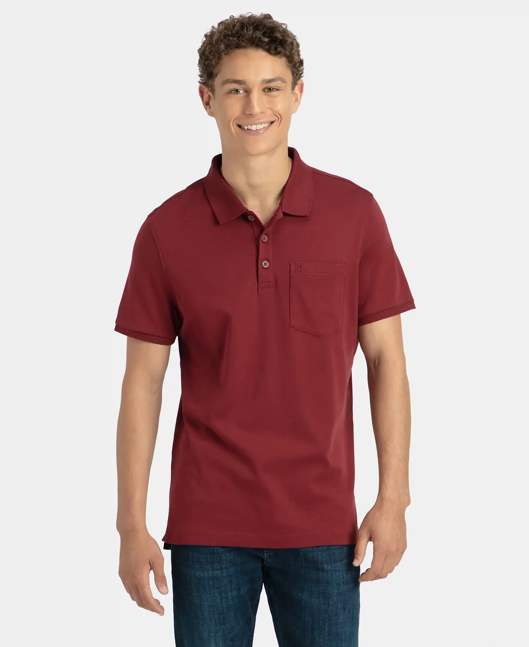 Jockey 3913 Men's Super Combed Cotton Rich Solid Half Sleeve Regular Fit Polo T-Shirt with Chest Pocket