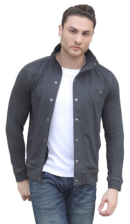 Dream of Glory Inc. Men's Standard Length Cotton Blend Solid Regular Jacket
