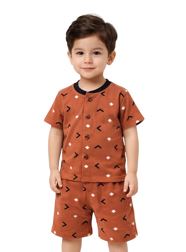 3BROS Baby Boys & Baby Girls Cotton Hosiery Clothing Set Half Sleeves T-shirt with Matching Pants (DB20HS6027_Parent)