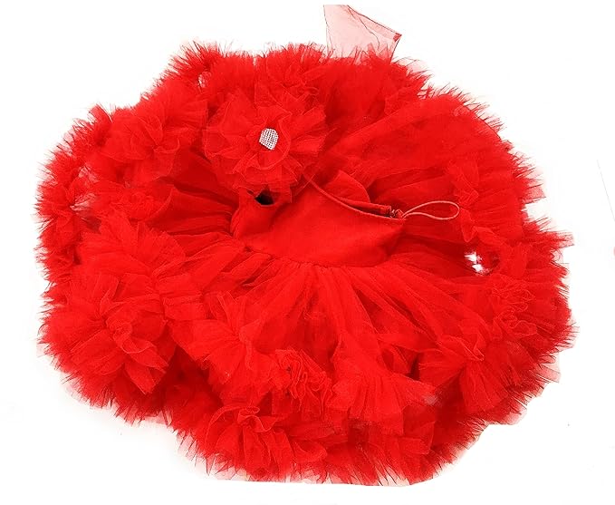 TILISM One Shoulder Red Dress Fluppy Gown