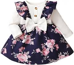 Buy & Try by Dharmikaay Girl's Lycra Floral Printed Frock Dress for Girls Short Frock Baby Princess Western Dresses| Stylish Fancy Kids Clothing for New Year, Fashion.