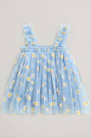 TotzTouch Baby Girls Dress | Frock Cami Strap Flared Printed Net Sleeveless Gown 3 Set