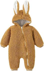 Baby Bucket Single Zip Warm Fleece Hooded Romper