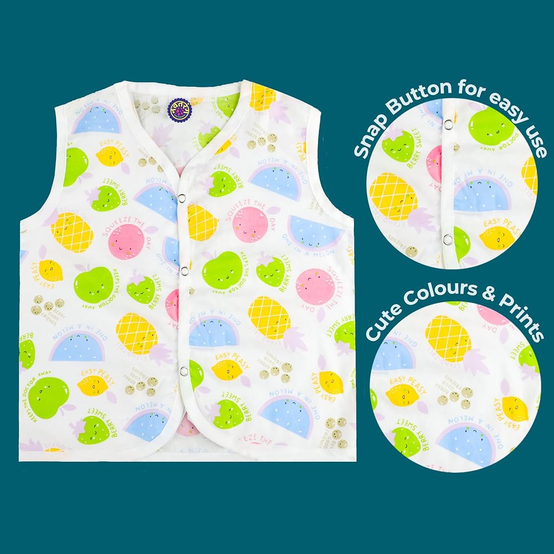 Cotton Button Jhablas for New Born Baby 0-3 Months, Soft & Comfortable Vest Jablas Set, for Boys & Girls, Pack of 3, New Launch