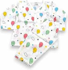 CLAP Unisex Baby 100% Muslin Full Sleeves Night Suit