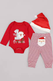 DONWEN Christmas Outfits Baby Boys My 1st Christmas Rompers Bodysuit Santa Claus Pants with Christmas Hat