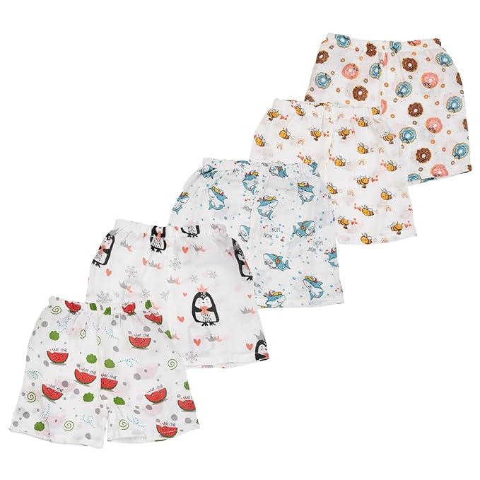 BAYBEE New Born Muslin Cotton Dress for Kids | Summer Clothing Set With Chinese Collar & Press Button | Shirt & Shorts Set for Baby Boy & Girl (Light Brown, 0-3 Months (XS))