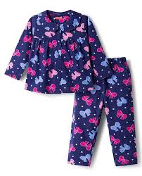 Simply Interlock Knit Full Sleeves Footed Night Suit With Smiley Print - Bronze