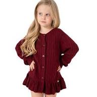 Kanvin Knit Full Sleeves Fur Winter Wear Romper With Ear Applique - Maroon