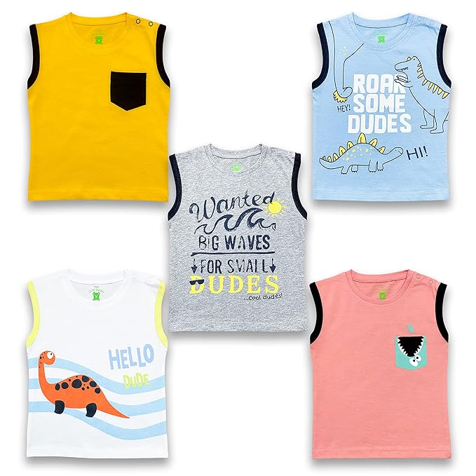 YUV Baby Boy's & Baby Girl's T-Shirt (Set of 5)
