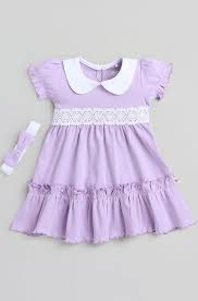 BUMZEE Baby Girls Cotton Half Sleeves Knee Length Frock With Headband