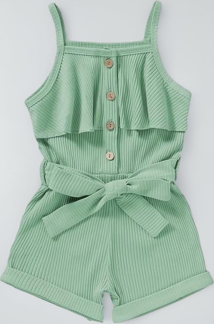 Toddler Girl Clothes Baby Girls Summer Sleeveless Clothing One Piece Halter Romper Jumpsuit 1-5T