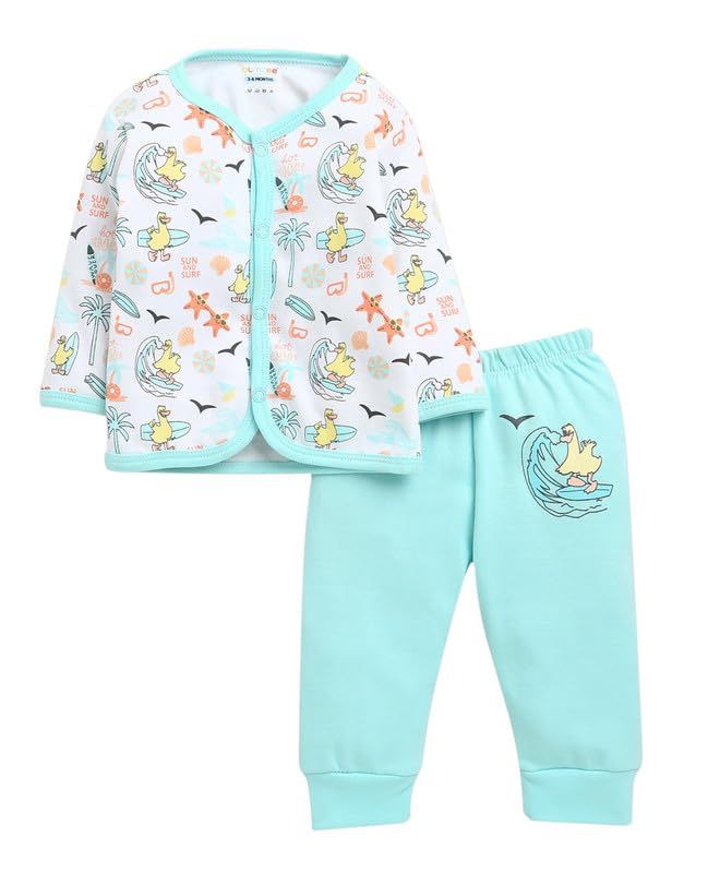 BUMZEE Baby Boys Full Sleeves Jabla & Pyjama Set (Peb10694695)