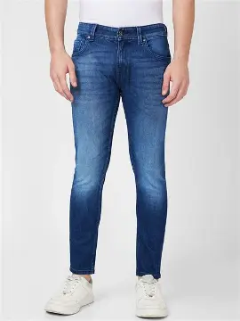 Spykar Mid Rise Slim Fit Blue Jeans for Men