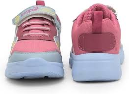 Liberty Leap7x TURBO-1E Non-Lacing Sports Walking Shoes for Kids - Pink, Royal Blue & Sea Green | Comfortable and Durable - Suitable for Slip-On Gym, Jogging and Outdoor - Cushioned Footbed