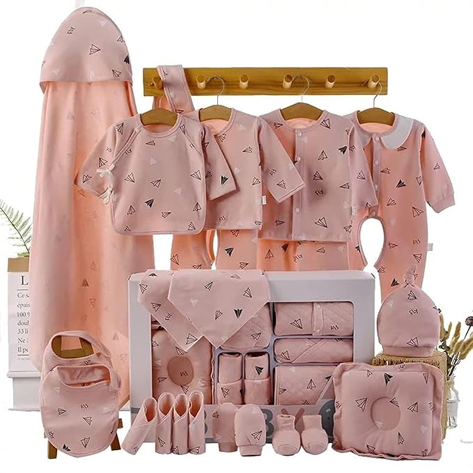 GRES 10-Piece Newborn Baby Clothing & Layette Gift Set - 100% Pure Cotton, Ultra Soft & Breathable Essentials - Fits to 0-3 Months Infants - Perfect New Born Outfit Pack