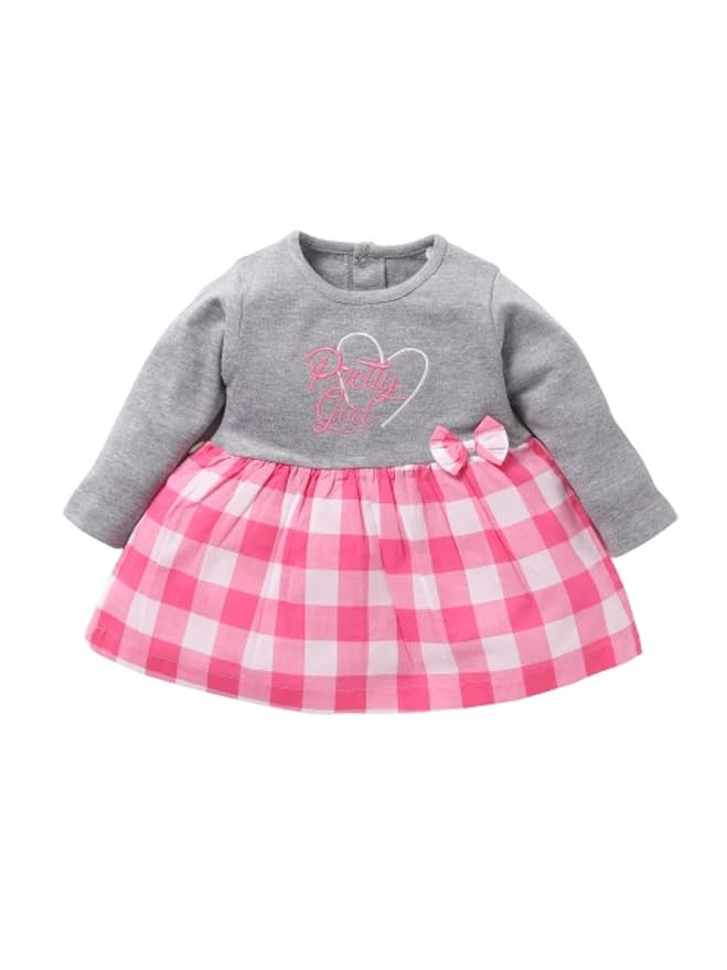 Baby GO Baby-Girl's Cotton A-Line Knee-Length Dresses