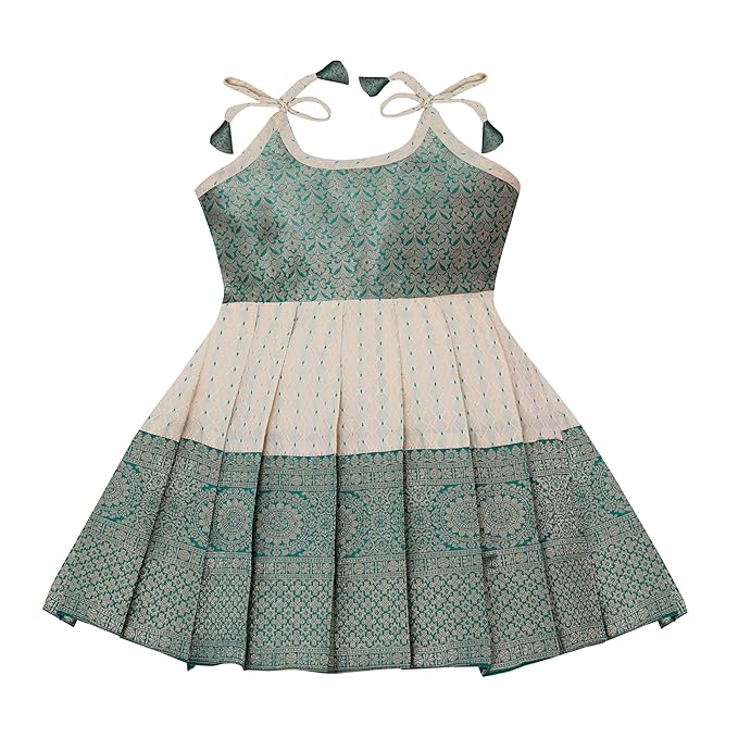 PW PLATYPUS WORLD Baby Girl's New south Indian traditional pattu pavadai Jecquard lehengha choli