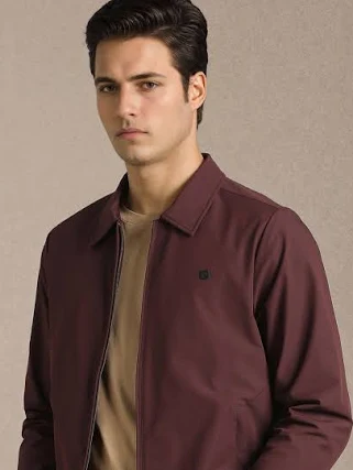 Van Heusen Cotton Blend Men High Neck Jacket