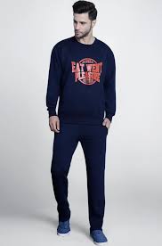 Mack Jonney Printed Round Neck Cotton Fleece Co-Ord Set for Men-MACK639612