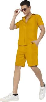 FTX Men Yellow Cord Set(884_3_L)