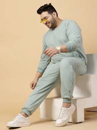 Rigo Round Neck Full Sleeve Terry Track Suit For Men | Plus Size Co-ord Set For Men | Regular Fit Plus Sizes Tracksuit for Men