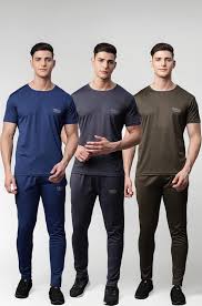 Mack Jonney Dryfit Solid Lycra Tracksuit Co-ord Sets for Men (Pack of 2)-DRYFIT_T_D10_BLK_OLV_04-P