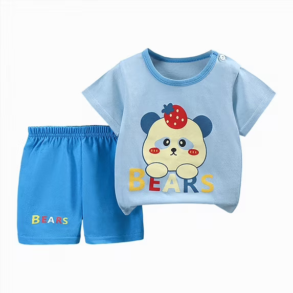 ARIEL Baby Boys & Baby girls Cotton Printed Round Neck Half Sleeve T-shirt & Short Latest Summer Clothing Sets