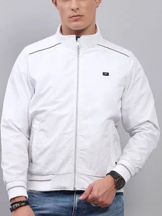 Monte Carlo Mens Solid Collared Neck Full Sleeve Jacket