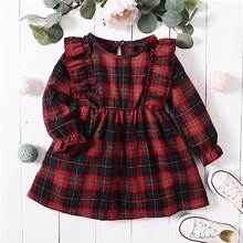 A.T.U.N. (ALL THINGS UBER NICE) Girls Winter Ready Flannel Checks Dress | Ribbed High Neck Warm Dress | Stylish Cozy All-Day Wear