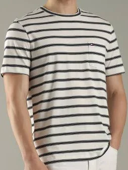 Tommy Hilfiger Men's Cotton Striped Regular Fit T-Shirt