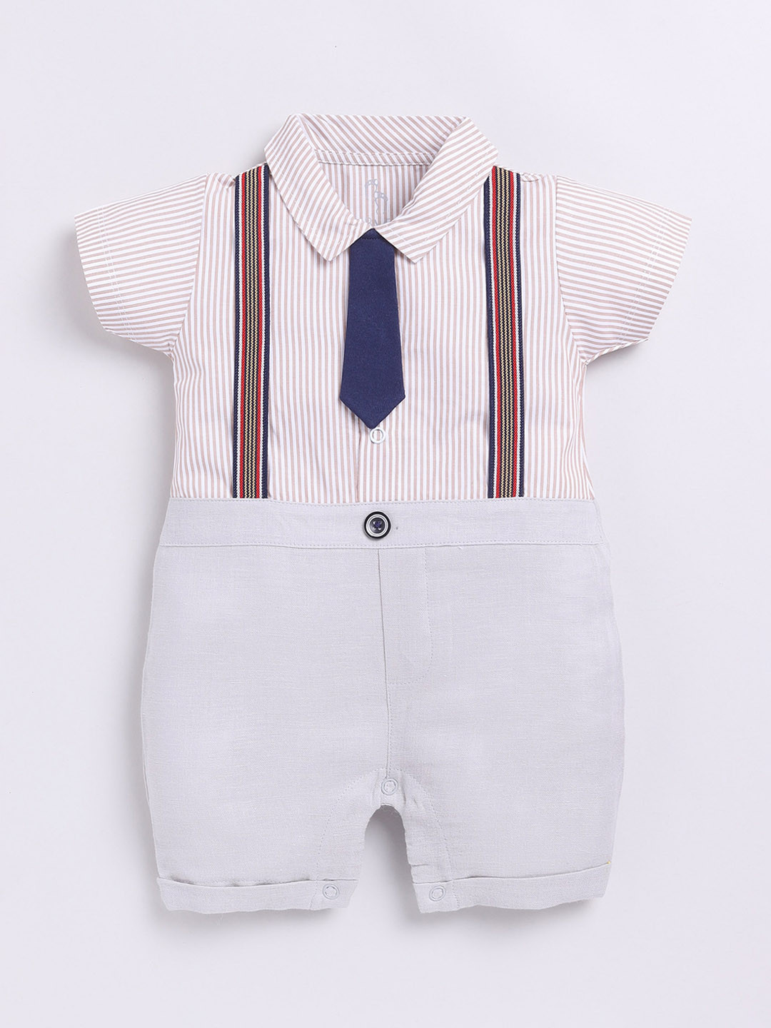 BABY GO 100% Cotton Full Sleeve Regular Fit Regular Romper For Baby Boys