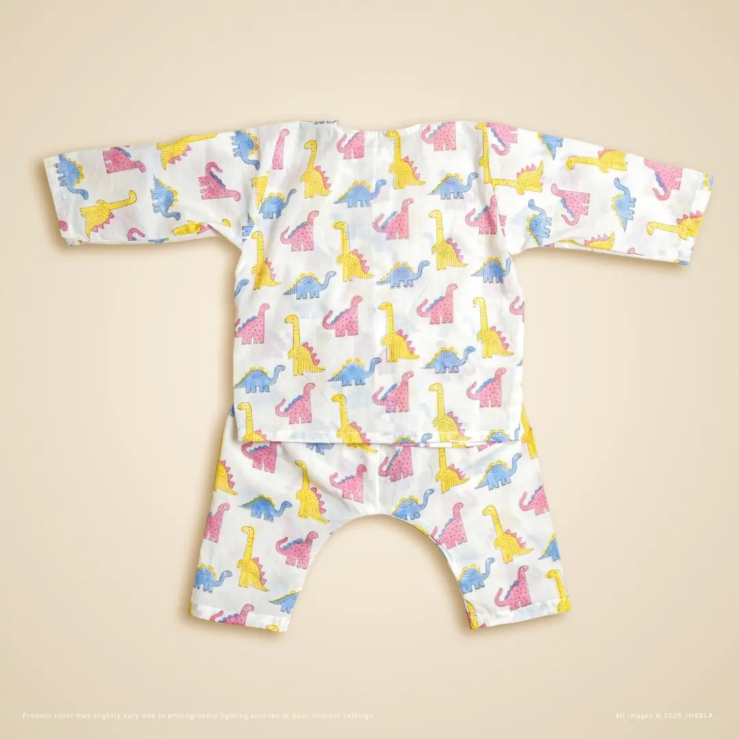 POLKA TOTS Baby Jhabla & Pant Set | 100% Cotton | Sleeveless Printed Top + Soft Bottom | Unisex Outfit for New Born, & Toddlers