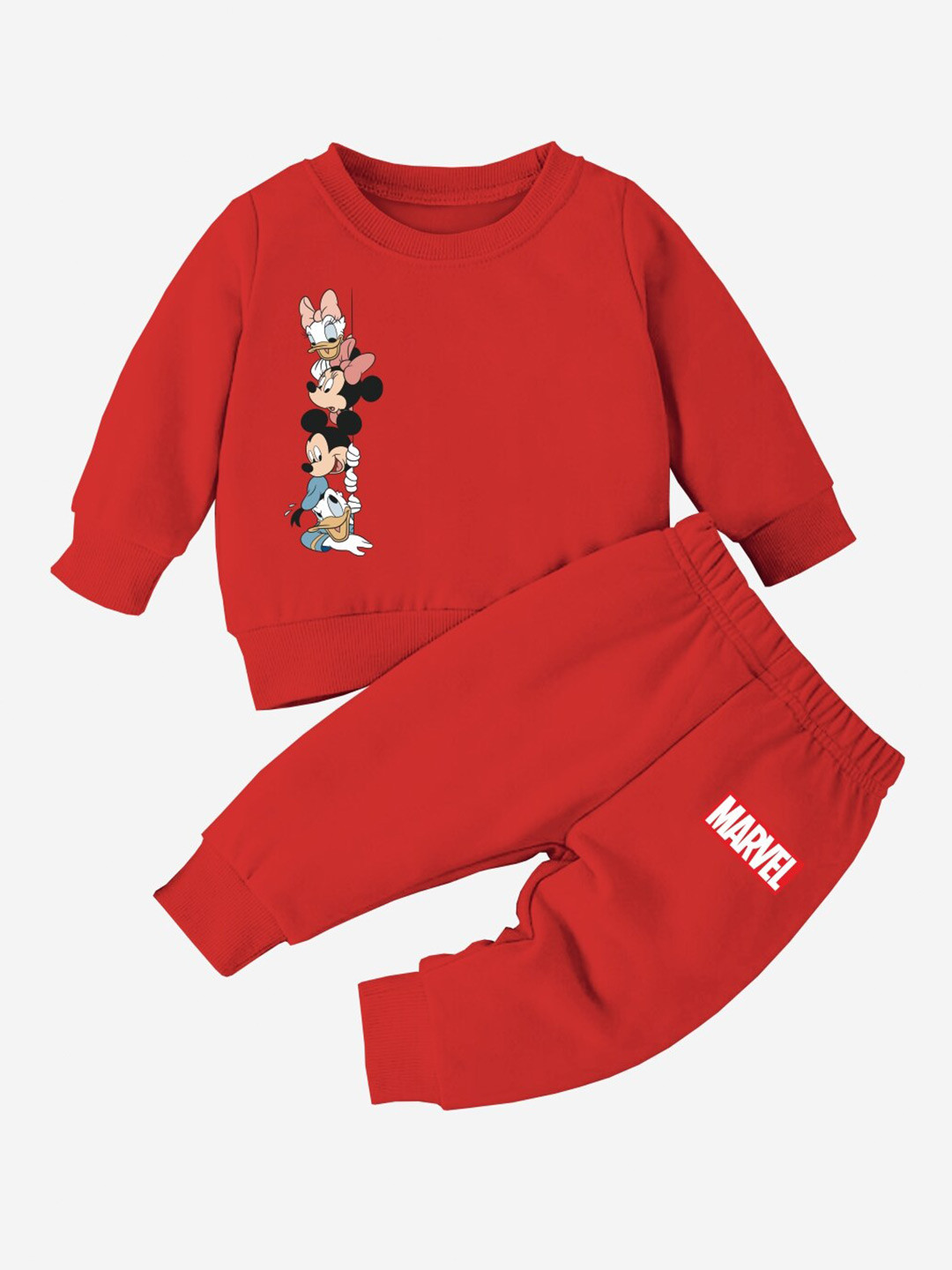 minicult Mickey cotton Kids Coords matching Tshirt and pant set with character print (Pack of 1)