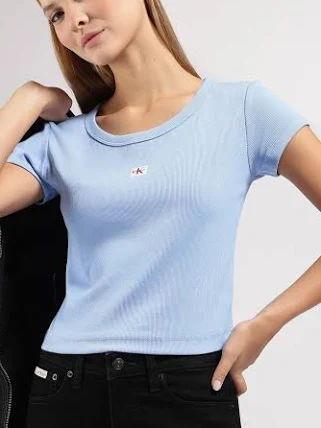 Calvin Klein Jeans Women's Solid Regular Fit T-Shirt